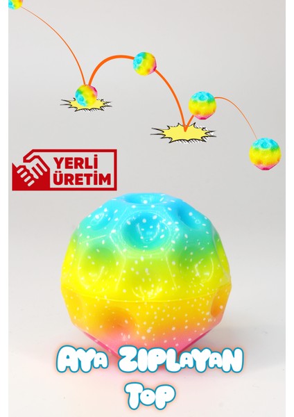 Yükseğe Zıplayan Top Galaksi Uzay Ay Topu Aşırı Zıplayan Bahçe Oyuncağı Gökkuşağı