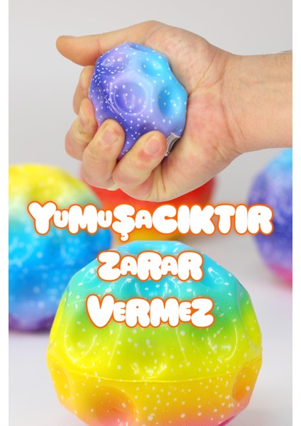 Yükseğe Zıplayan Top Galaksi Uzay Ay Topu Aşırı Zıplayan Bahçe Oyuncağı Gökkuşağı