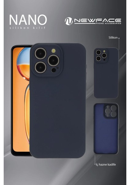 Realme 11 Pro Kılıf Nano Içi Kadife Silikon - Lacivert Mrayd