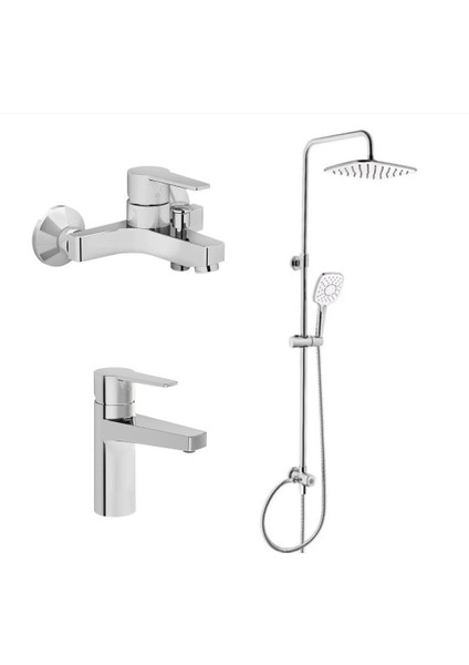 Nora S Banyo Bataryası + Lavabo Bataryası + Artema 3s Duş Sistemi