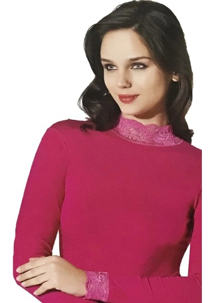 Şahinler Kadın Dantelli Uzun Kollu Body B623