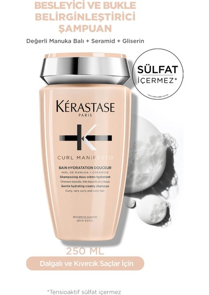 Curl Manifesto Bain Hydratation Douceur Kıvırcık Saçlar Için Besleyici Şampuan 250 ml