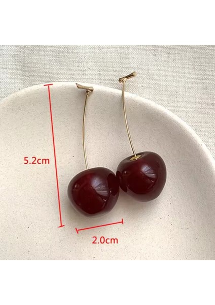 Kadınlar İçin Bordo Kiraz Küpe