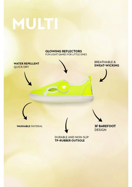 Multi Neon Mix Sarı Barefoot Çocuk Ayakkabı
