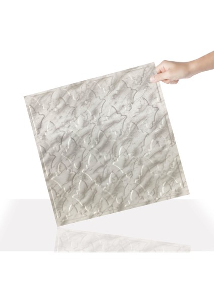Kendinden Yapışkanlı 3D Kabartmalı Mermer Salon Desen Pvc Duvar Panel 41X41 Cm/ 6 Adet /1 M²