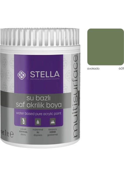 Su Bazlı Saf Akrilik Boya Avokado RAL-6011