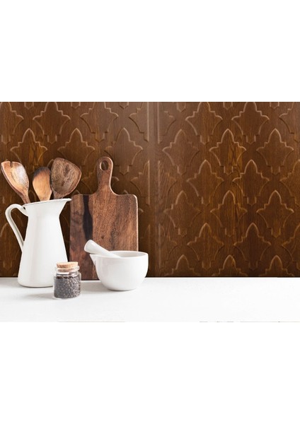 Kendinden Yapışkanlı 3D Kabartmalı Pvc Duvar Paneli Altın Meşe Salon Desen 41x41 Cm/ 6 Adet /1 M²