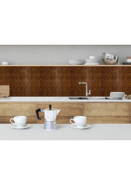 Kendinden Yapışkanlı 3D Kabartmalı Pvc Duvar Paneli Altın Meşe Salon Desen 41x41 Cm/ 6 Adet /1 M²