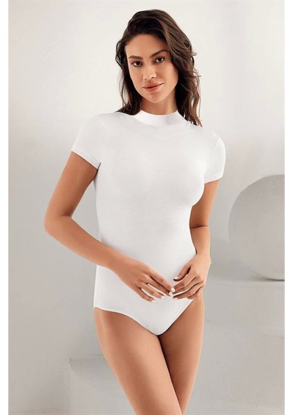 Kadın Kısa Kollu Balıkçı Yaka Çıtçıtlı Body B248