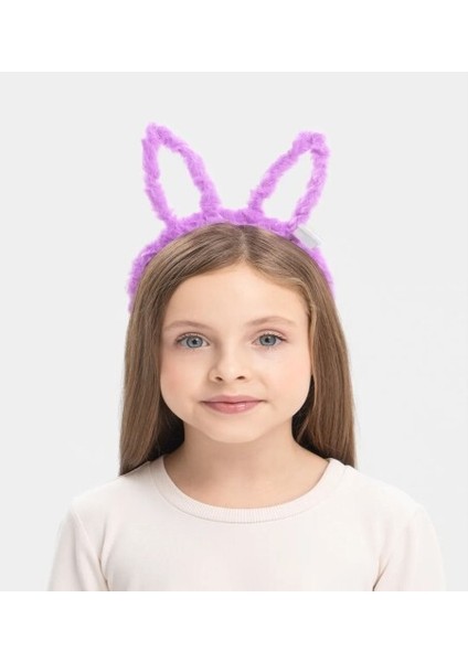 LED Işıklı Peluş Tavşan Kulak Taç Lila
