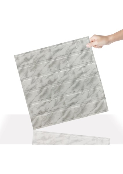 Kendinden Yapışkanlı 3 Boyutlu Duvar Paneli Mermer Metro Desen 41x41 Cm/ 6 Adet /1 M²