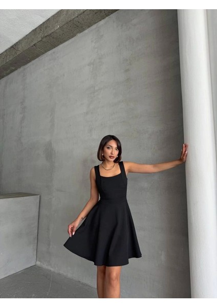 Kadın Kare Yaka Kısa Elbise S251188 indirimleri