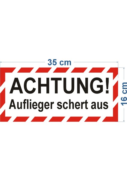Almanca Reflektör Achtung Etiket