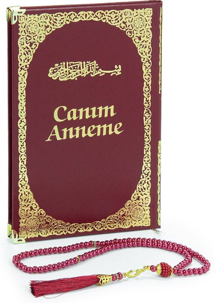Anneye Hediye Kutulu Inci Tesbihli Ciltli Yasin Kitabı Seti Bordo fırsatları