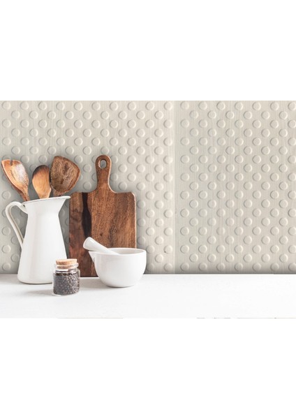 Kendinden Yapışkanlı 3D Duvar Paneli Beyaz Huş Puantiyeli Desen 41x41 Cm/ 6 Adet /1 M²