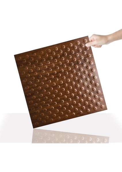 Kendinden Yapışkanlı 3D Duvar Paneli Teak Puantiyeli Desen 41x41 Cm/ 6 Adet /1 M²