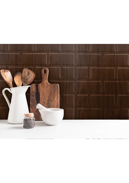 Kendinden Yapışkanlı 3D Duvar Paneli Teak Metro Desen 41x41 Cm/ 6 Adet /1 M²