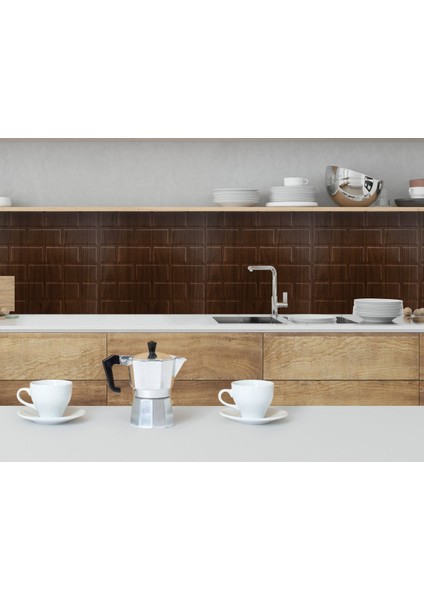 Kendinden Yapışkanlı 3D Duvar Paneli Teak Metro Desen 41x41 Cm/ 6 Adet /1 M²
