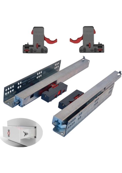 Push Open 40 cm Tam Açılım Ray