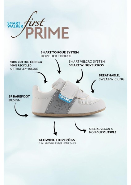 ⁠smart Walker First Prime Super Mat Havalı Gri Barefoot Ilk Adım Bebek Ayakkabı fiyatları
