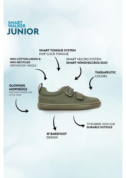 Smart Walker Junior Süper Mat Haki Barefoot Çocuk Ayakkabı fiyatları