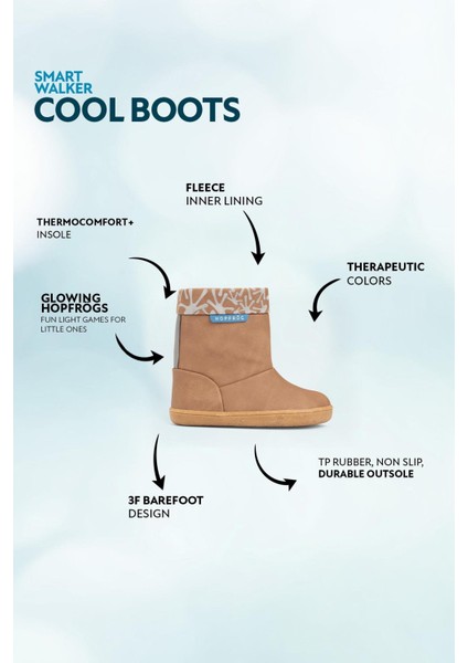 Smart Walker Cool Boots Kahverengi Meşe Barefoot Çocuk Bot