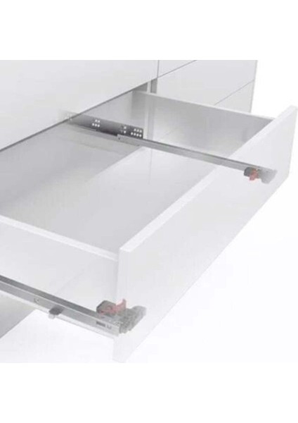 Slidea Frenli Mandallı 450 18 mm Çekmece Rayı Kısmi Acılım Mandal Dahil