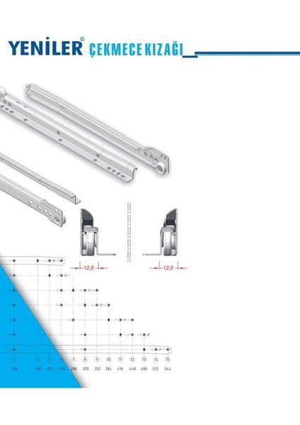 Standart Çekmece Kızağı Dolap Çekmece Rayı Beyaz 50 cm (2 Takım) modelleri