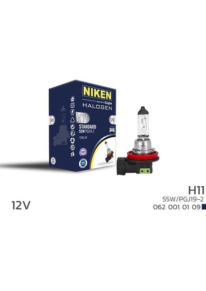 Nıken H11 55W Halojen Ampul PGJ19-2 (12V) 64211