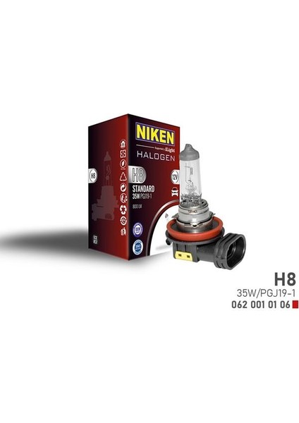 Nıken H8 35W Halojen Ampul PGJ19-1 (12V)