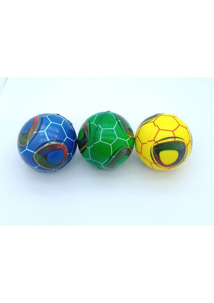 Yumuşak 75 mm Hafif Sünger Renkli Futbol Topu Üçlü Paket