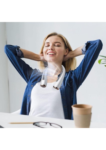 Kanatsız Boyun Fanı - Şarj Edilebilir Taşınabilir 3 Vites Ayarlanabilir 4000 Mah Akülü indirimleri