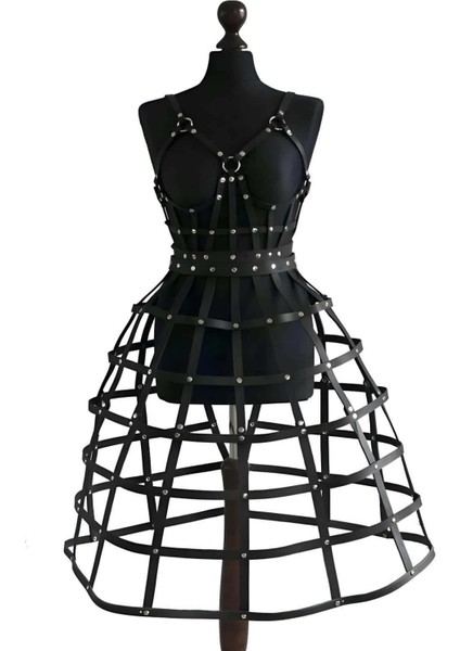 Kafes Tasarımlı Deri Alt ve Üst Takım, Festival Kostümleri - BRF1013 fiyatları