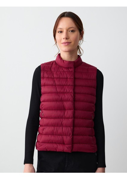 Sumak Fermuarlı Çıt Çıt Detaylı Kolsuz Şişme Yelek modelleri