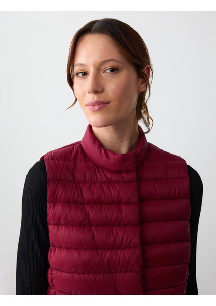 Sumak Fermuarlı Çıt Çıt Detaylı Kolsuz Şişme Yelek indirimleri