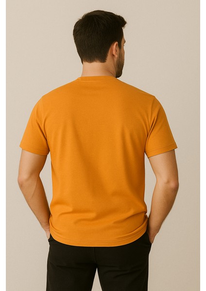 Erkek %80 Pamuk Tişört Basic Bisiklet Yaka Kısa Kollu T-Shirt