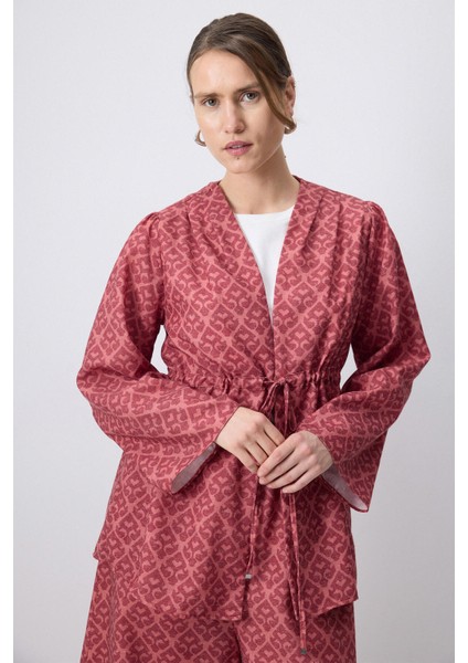 Desenli Kimono Pantolon Takım