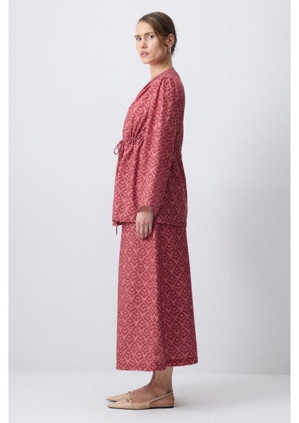 Desenli Kimono Pantolon Takım
