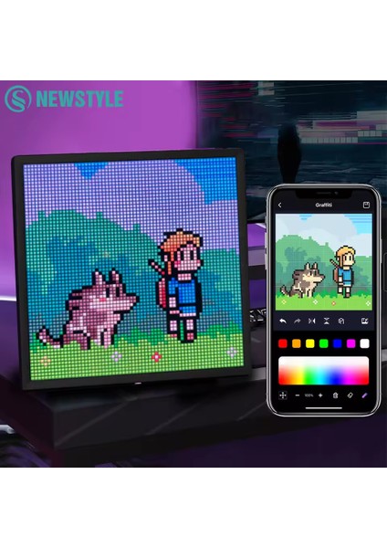 32X32 Piksel LED Ekranlı App Kontrollü Akıllı Piksel Resim Çerçevesi