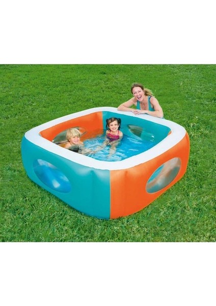 Şeffaf Pencereli Kare Şişme Çocuk Havuzu - 168x168x56 Cm fiyatları