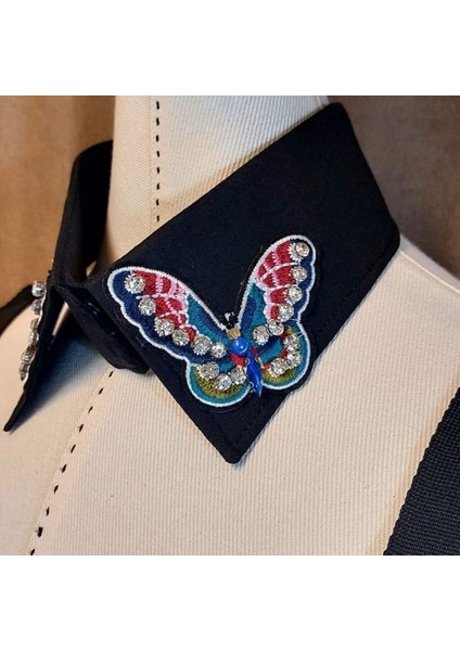 0620 El Yapımı Kadın Kelebek Desenli Siyah Seyyar Yaka Boncuklu Choker Kolye modelleri
