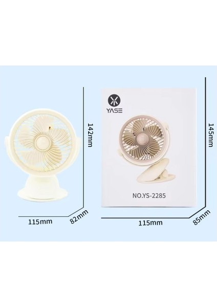 Taşınabilir Mini 3 Kademeli Hız Ayarı Şarj Edilebilir Mini Vantilatör Soğutucu 14CM