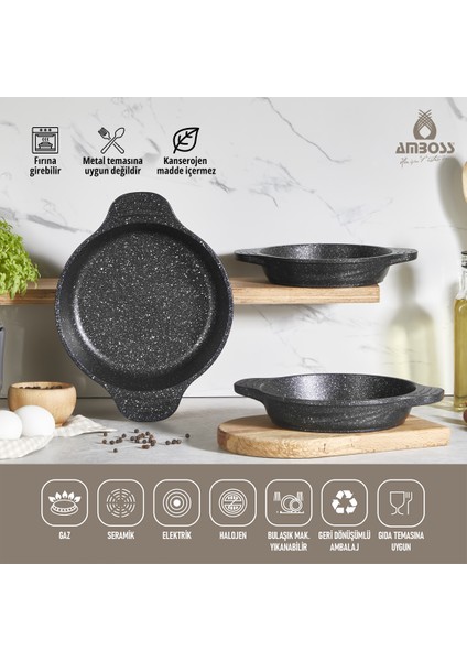 Odin 3 Parça Granit Sahan Tava Seti Yanmaz Yapışmaz