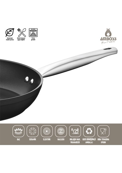 Dark Granit Tava Yanmaz Yapışmaz Titanyum Kaplama 28 cm fırsatları