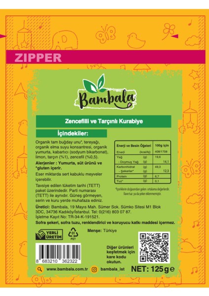 Zencefilli- Tarçınlı Kurabiye 125 gr