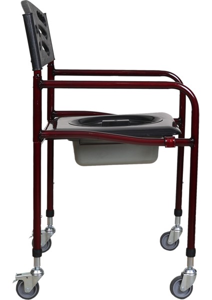 Hasta Yaşlı Engelli Tekerlekli Banyo Tuvalet Sandalyesi Seyyar Katlanabilir Kamp Wc Sandalyesi