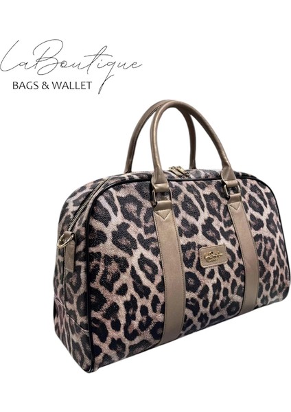 Leopar Kahve La Boutique Valiz 5103