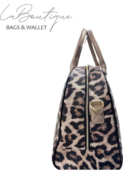 Leopar Kahve La Boutique Valiz 5103