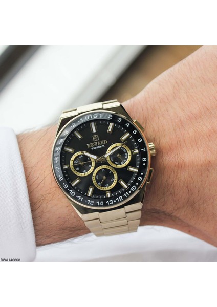 Excellent RWA146808 Altın Sarısı Paslanmaz Çelik Erkek Kol Saati fiyatları