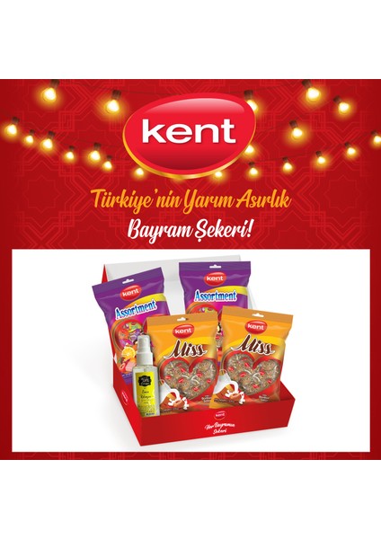 Karışık ve Misbon Sütlü Bayram Şekeri (375 Gr x 4 Adet) Kolonya Hediyeli